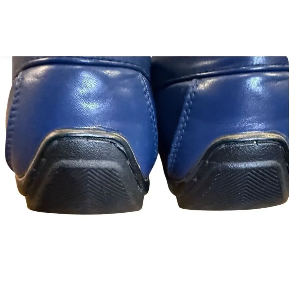 Andrew Fezza Slip-On Loafer Driver Shoes Navy/Black Sz. 9.5 Dress Preppy